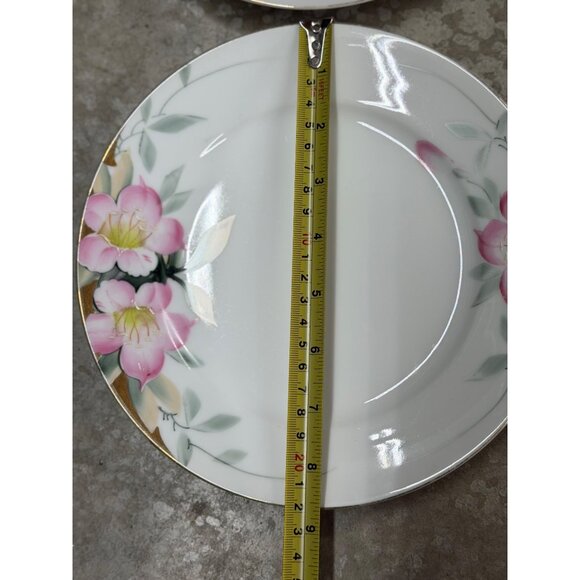 VTG Noritake Azalea Dinner Plates Set of 4 - 8.5" Pink Floral Gold Trim Elegant - Picture 6 of 7